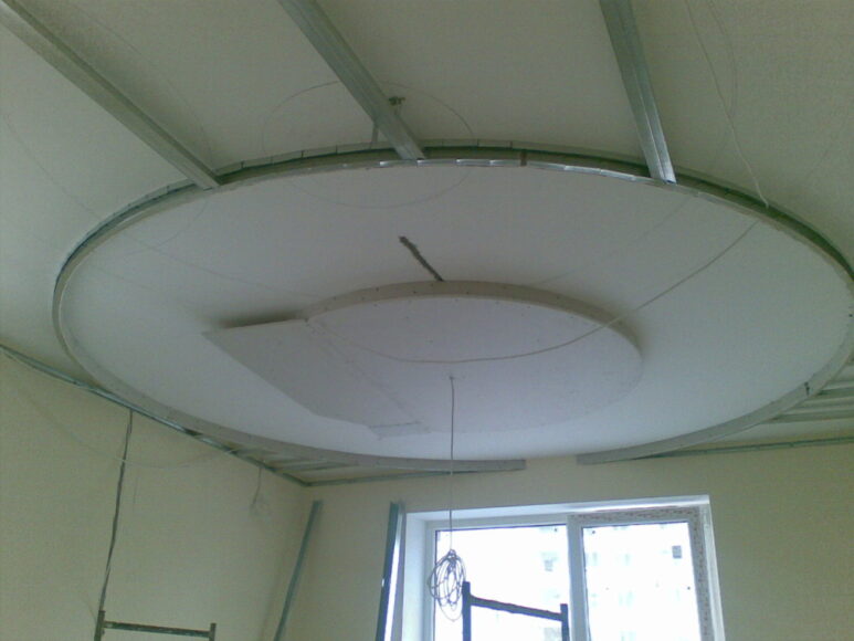 Как сделать из профиля и гипсокартона потолок